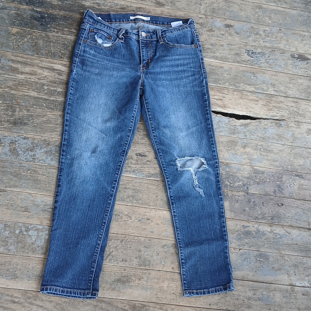 Levis Boyfriend Distressed Womens Jeans Size 27